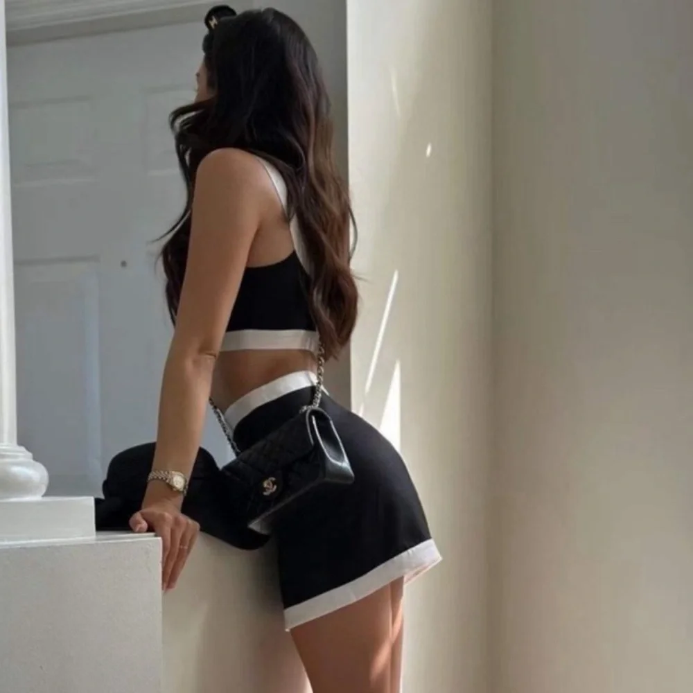 Reformation Robbie Linen Two Piece - Blk/Wht - Picture 5 of 6